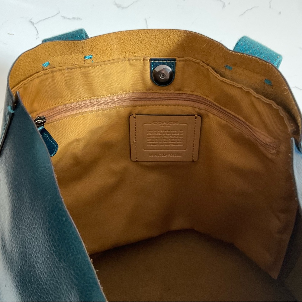 Metallic Coach Teal Derby Bag - Picture 4 of 4